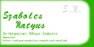szabolcs matyus business card