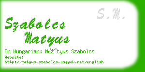szabolcs matyus business card